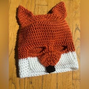 Handmade Orange Fox Knit Beanie